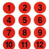 Flat Marker Cones Numbered (Pack of 12)