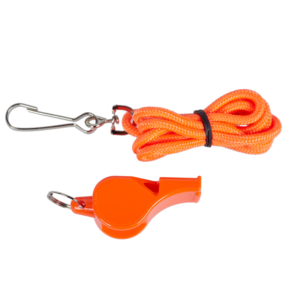 Plastic Pea-less Whistle with Lanyard